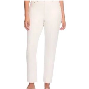 FRYE White Straight Leg Jeans High Rise Ankle Like New! size 34/16